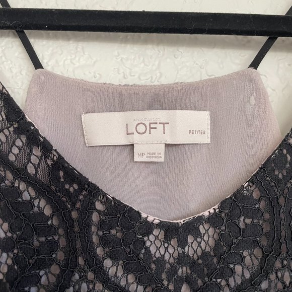Loft Black Lace Spaghetti Strap Tank Top Size Medium Petite - Picture 5 of 5